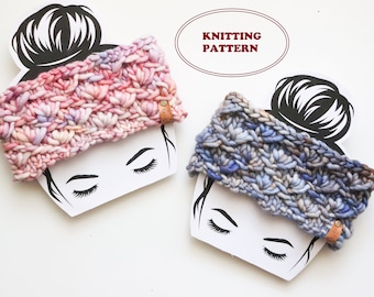 PATTERN - The Scallop Shell Headband - DIGITAL DOWNLOAD, Knitted Headband Pattern, Adult & Child sizes