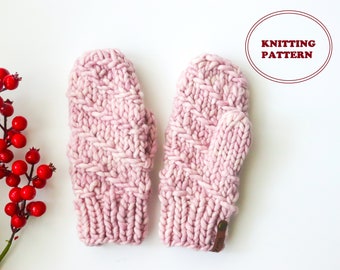 PATTERN - The Whirl Stream Mittens- DIGITAL DOWNLOAD, Adult - 3 Sizes, Small, Medium, Large, Knitted Mittens Pattern