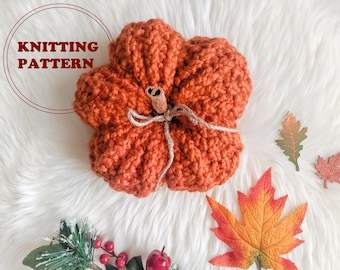 PATTERN - The Harvest Ridge Pumpkin - DIGITAL DOWNLOAD, Knitted Pumpkin Pattern