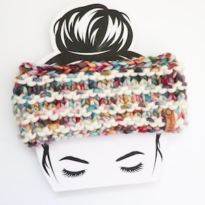 KLAAR VOOR VERZENDING | Luxe gebreide hoofdband | Oorwarmer | Parelknoop hoofdband | 100% merinowol | Volwassen maat | Handgemaakt cadeau | Natuurlijk en molino