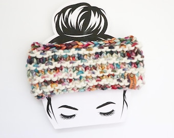 VERSANDFERTIG | Luxus Strickstirnband | Ohrwärmer | Perlenknoten Stirnband | 100% Merinowolle | Erwachsenengröße | Handgefertigtes Geschenk | Natur & Molino