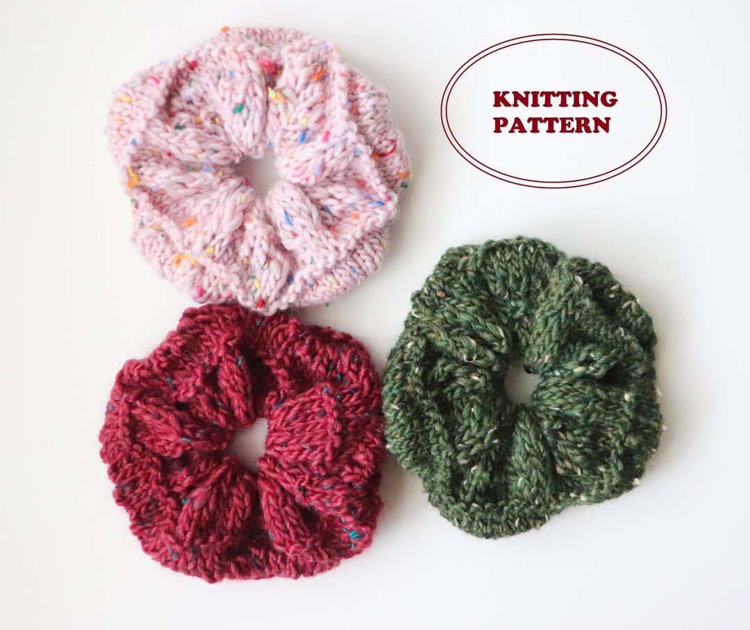 PATTERN - the Wavelet Scrunchie - DIGITAL DOWNLOAD, Knit Scrunchie ...