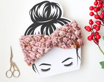 READY TO SHIP | Luxury Knit Headband | Extra warm headband | 100% Merino Wool | Adult Size | Handmade Gift | one of a kind
