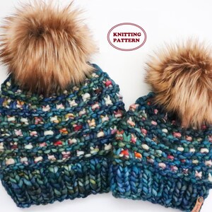 PATTERN - The Fluffle Beanie - DIGITAL DOWNLOAD, Knitted Beanie Pattern, 5 sizes