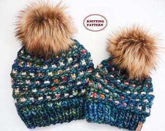 MUSTERTEIL - The Fluffle Mütze - DIGITAL DOWNLOAD, Strickmütze Muster, 5 Größen