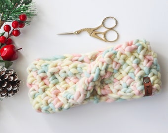 READY TO SHIP | Luxury Knit Headband | Extra warm headband | 100% Peruvian Wool | Handmade Gift | Adult Size | Marshmallow
