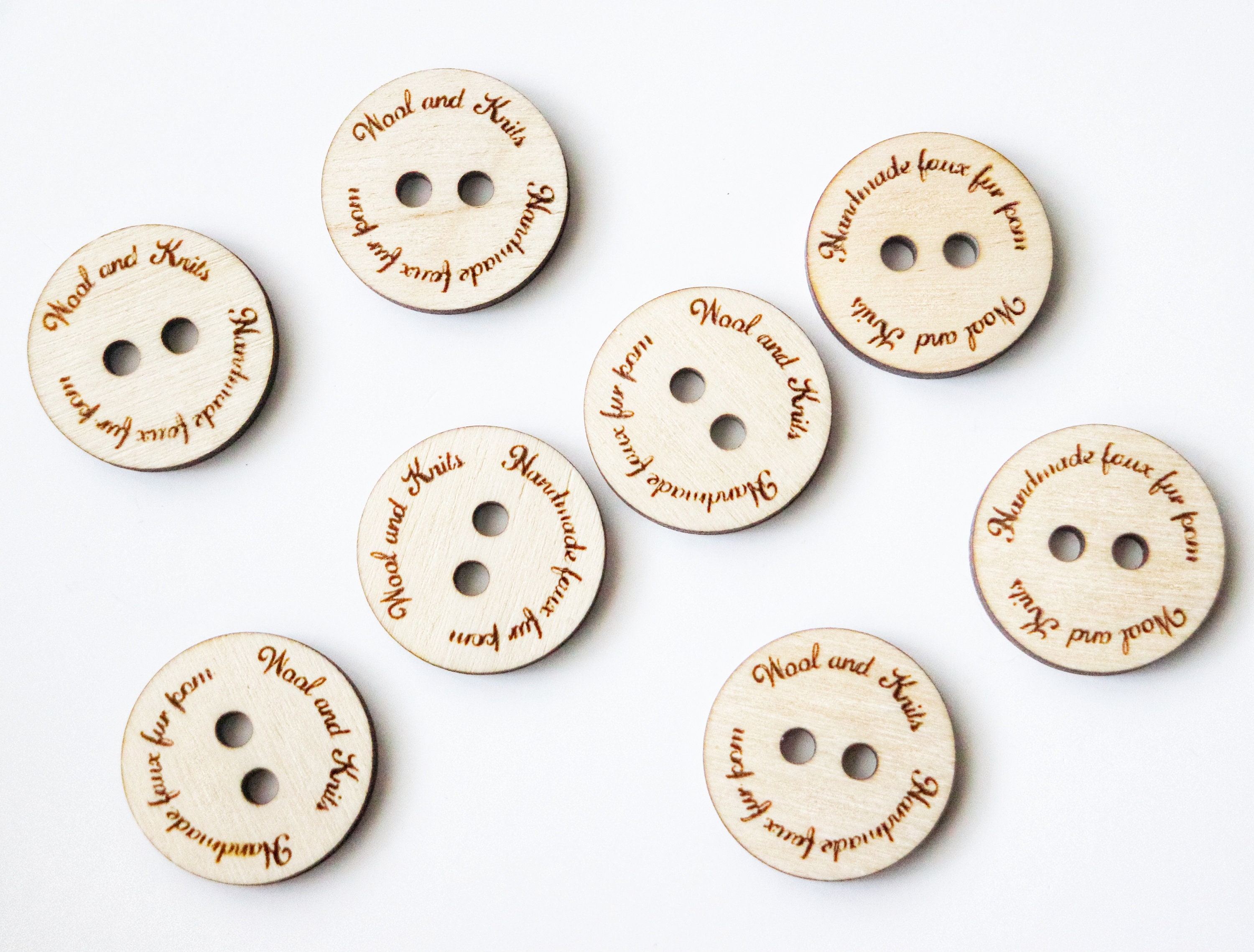 Removable Wooden Pom-pom Buttons for Faux Fur Pom-poms on Handmade