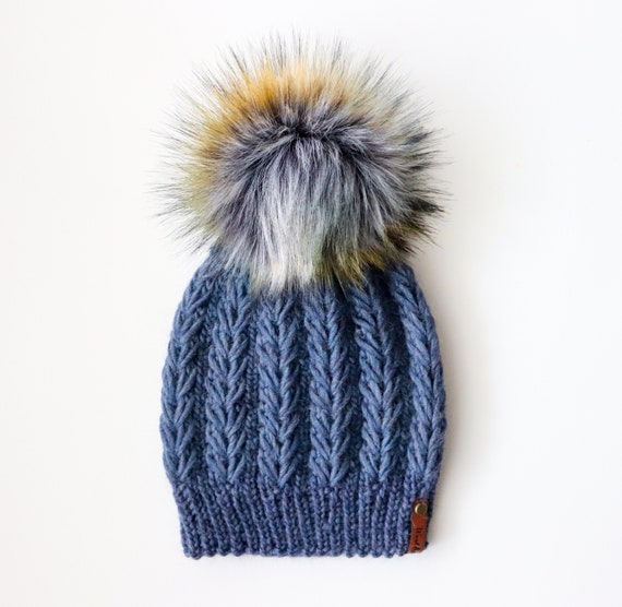 READY TO SHIP | Knit Beanie | Light Weight Hat | Faux Fur  display picture 3