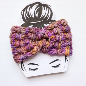 KLAAR VOOR VERZENDING | Luxe gebreide hoofdband | Oorwarmer | Abalone hoofdband | 100% merinowol | Volwassen maat | Handgemaakt cadeau | Amatista