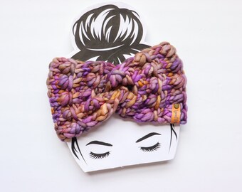 VERSANDFERTIG | Luxus Strickstirnband | Ohrwärmer | Abalone Stirnband | 100% Merinowolle | Erwachsenengröße | Handgefertigtes Geschenk | Anhänger