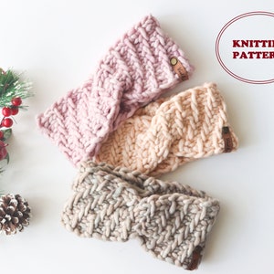 PATTERN - The Whirl Stream Headband - DIGITAL DOWNLOAD, 2 Sizes, Child and Adult, Knitted Headband Pattern, Knitted Earwarmer Pattern