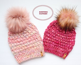 PATTERN - The Revival Beanie - DIGITAL DOWNLOAD, Knitted Beanie Pattern, Super Bulky and Light Super Bulky, 2 weights