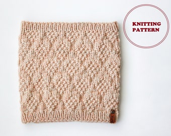 PATTERN - The Diamond Pebble Cowl - DIGITAL DOWNLOAD, Adult Size, Knitted Cowl Pattern