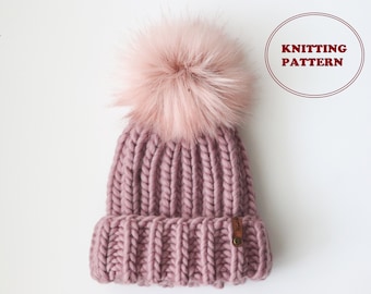 PATTERN - The Snowbreeze Beanie - DIGITAL DOWNLOAD, Knitted Beanie Pattern