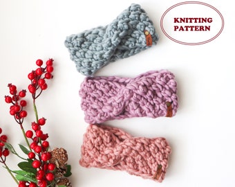 PATTERN - The Pebbledash Headband - DIGITAL DOWNLOAD, 3 Sizes, Adult, Child and Toddler, Knitted Headband Pattern, Knitted Earwarmer Pattern