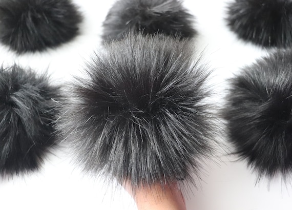 Raven Made to Order Faux Fur Pompom Luxury Black Pompom 
