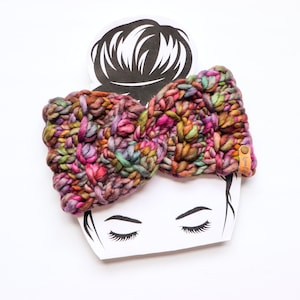 KLAAR VOOR VERZENDING | Luxe gebreide hoofdband | Oorwarmer | Abalone hoofdband | 100% merinowol | Volwassen maat | Handgemaakt cadeau | Queguay