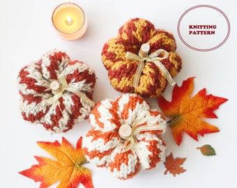 PATTERN - The Cozy Swirl Pumpkin - DIGITAL DOWNLOAD, Knitted Pumpkin Pattern