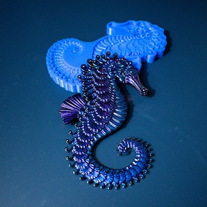 Seahorse 3D Silicone Mold Shiny Mould for Resin and Concrete Crafting Wall Decor DannerBuilds