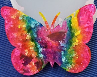 Papillon Silicone Moule brillant pour résine et béton artisanat Coaster Décor