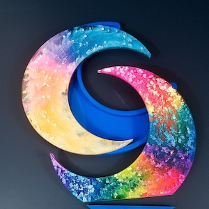 Crescent Moon Silicone Mold Shiny Mould for Resin and Concrete Crafting Coaster Decor