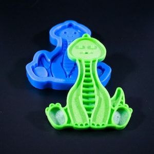 Baby Brontosaurus Layered Silicone Mold Dinosaur Shiny Mould for Resin and Concrete Crafting Coaster Decor