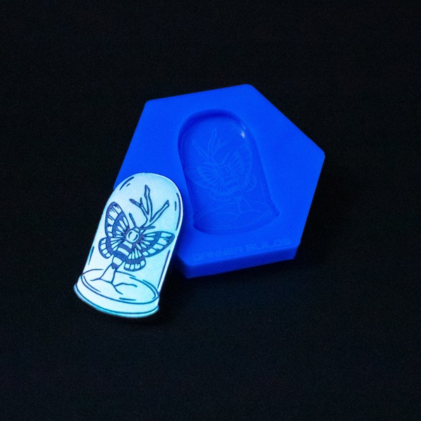 Mini Moth Jar Silicone Mold Shiny Mould for Resin and Concrete Crafting Decor