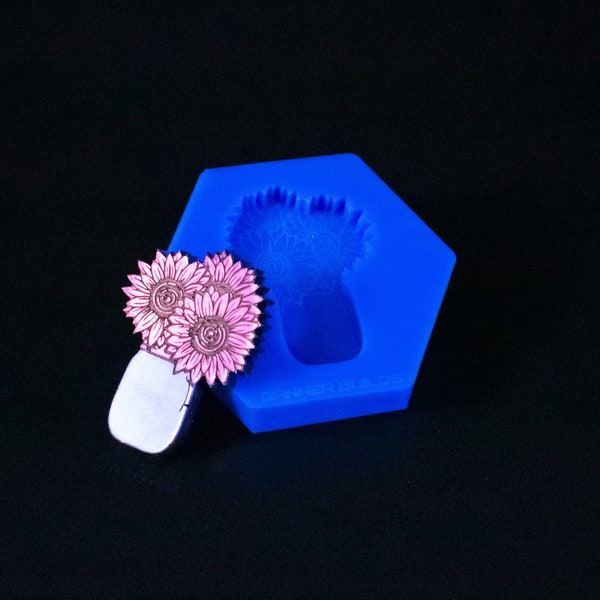 Mini Sunflower Mason Jar Silicone Mold Shiny Mould for Resin and Concrete Crafting Decor