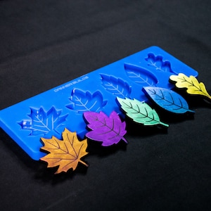 Autumn Leaves Palette Silicone Casting Mold Floral Art Shiny Mould for Resin Jesmonite Concrete Gypsum and Wax Crafting Decor