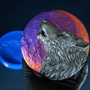 Wolf Moon 3D Silicone Mold Shiny Mould for Resin and Concrete Crafting Wall Decor DannerBuilds