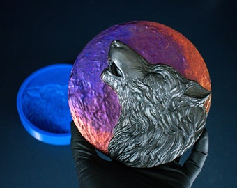 Wolf Moon 3D Silicone Mold Shiny Mould for Resin and Concrete Crafting Wall Decor DannerBuilds