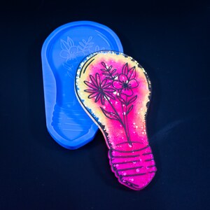 Floral Light Bulb Silicone Mold Shiny Mould for Resin and Concrete Crafting Decor