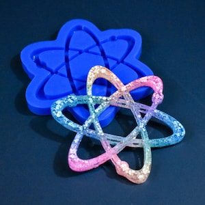 Atom Silikonform Glänzende Form für Resin und Beton Basteln Untersetzer Dekor