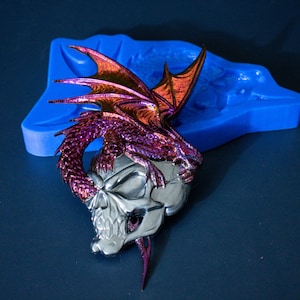 Dragon Skull 3D Silicone Mold Shiny Mould for Resin and Concrete Crafting Wall Decor DannerBuilds