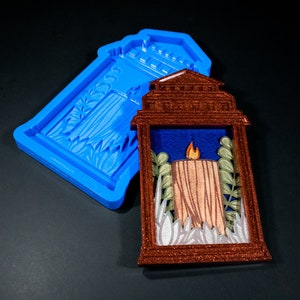 Candlelight Lantern Silicone Mold Shiny Layered Mould for Resin and Concrete Crafting Decor