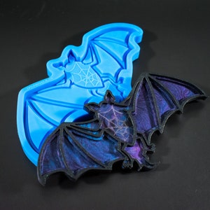 Bat Layered Silicone Mold Halloween Shiny Mould for Resin and Concrete Crafting Coaster Decor, halloween mold