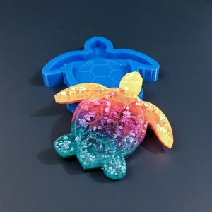 Schildkröte geätzte Silikonform Glänzende Form für Harz- und Betonherstellung Untersetzer oder Wanddekor
