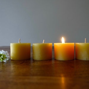 4 x Beeswax Spa Candles, Set of 4 Australian Beeswax Spa candles, 4 elegant beeswax handmade candles, hand poured beeswax candle set image 7