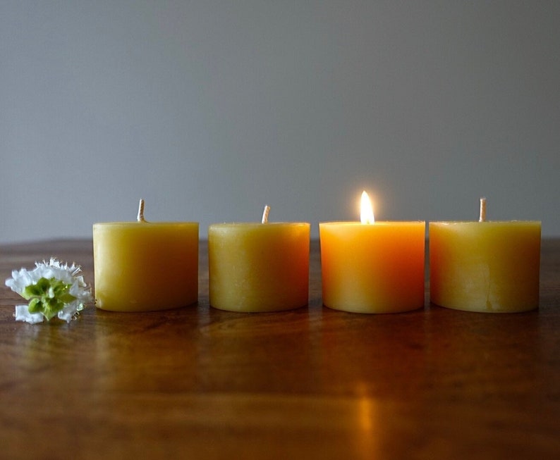 4 x Beeswax Spa Candles, Set of 4 Australian Beeswax Spa candles, 4 elegant beeswax handmade candles, hand poured beeswax candle set image 7