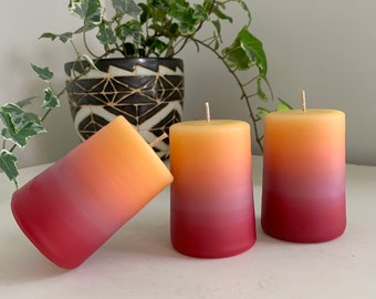 1 x 20hr Beeswax small pillar candle, Clean burn beeswax hand poured/hand dipped candle, Pillar candle, 100% pure beeswax candle