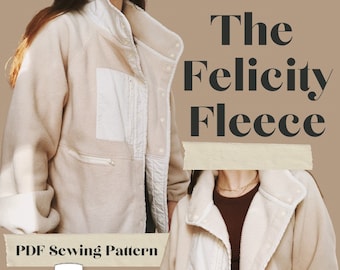 Felicity Fleece PDF Sewing Pattern, Jacket, Pullover, Cozy, instant PDF download