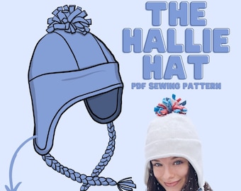 Hallie Hat PDF Sewing Pattern, Fleece, Cozy, Winter, instant PDF download