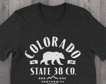 Colorado T-shirt Unisex Bear Design State 38 Co