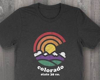 Colorful Colorado, Retro T-Shirt, Colorado Gift