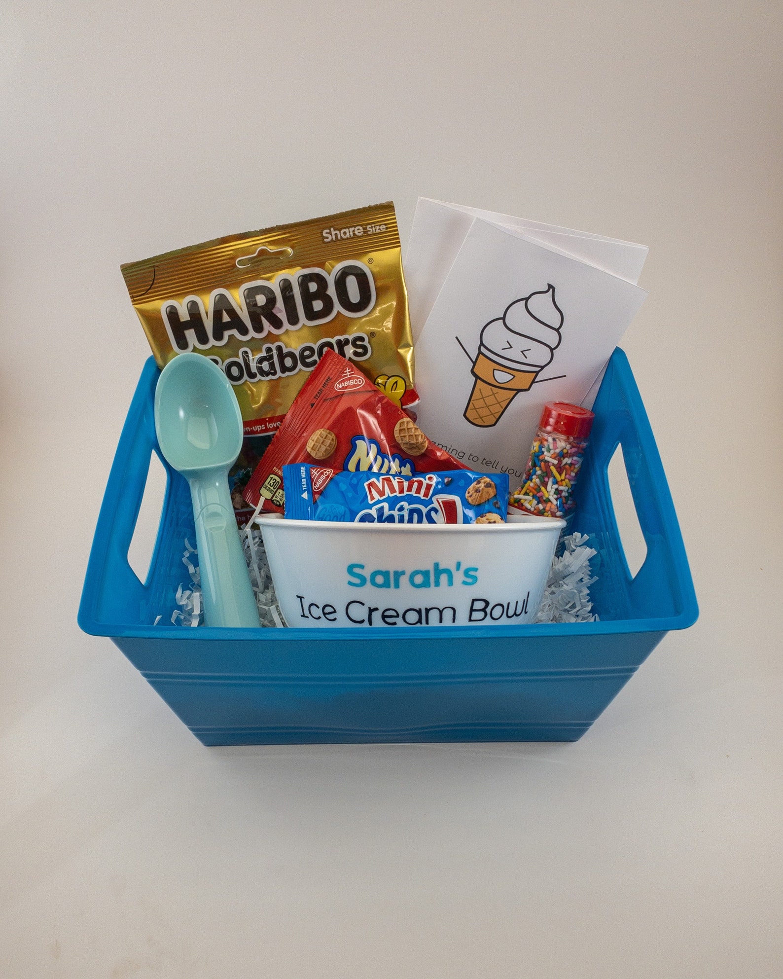 Ice Cream Lover Blue Gift Box with Personalized Bowl and Card Etsy