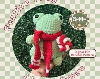 Festive Frog REDMILLSCROCHET OFFICIAL