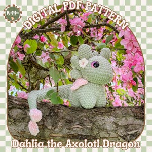 Dahlia the Axolotl Dragon Official Digital Crochet Pattern