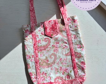 Pink Paisely Market Bag