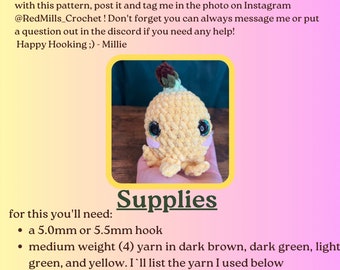 Banana Squid Crochet Pattern