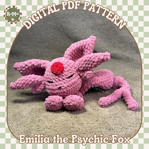 Emilia the Psychic fox Snuggler Digital pattern